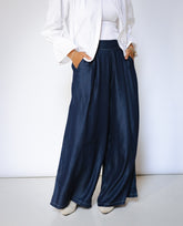 Soft denim wide pants