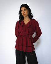 Ruffle maroon Blouse