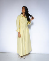 Strip Butter yellow shirtdress
