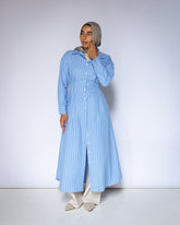 Strip Butter lightblue shirtdress