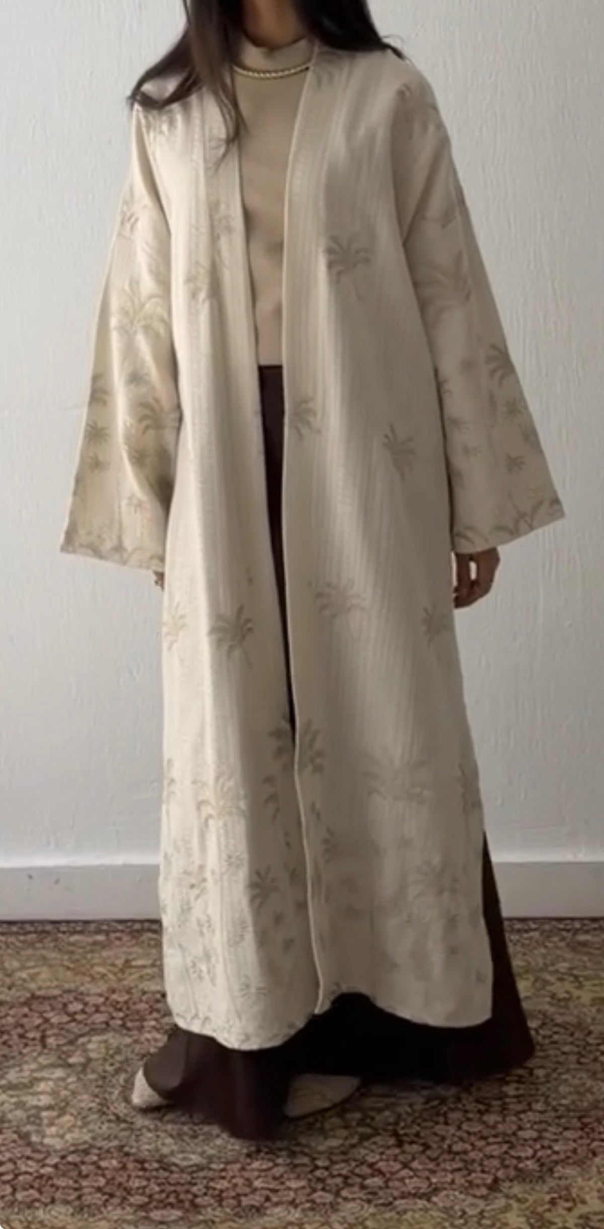 Embroidered palms cardigan