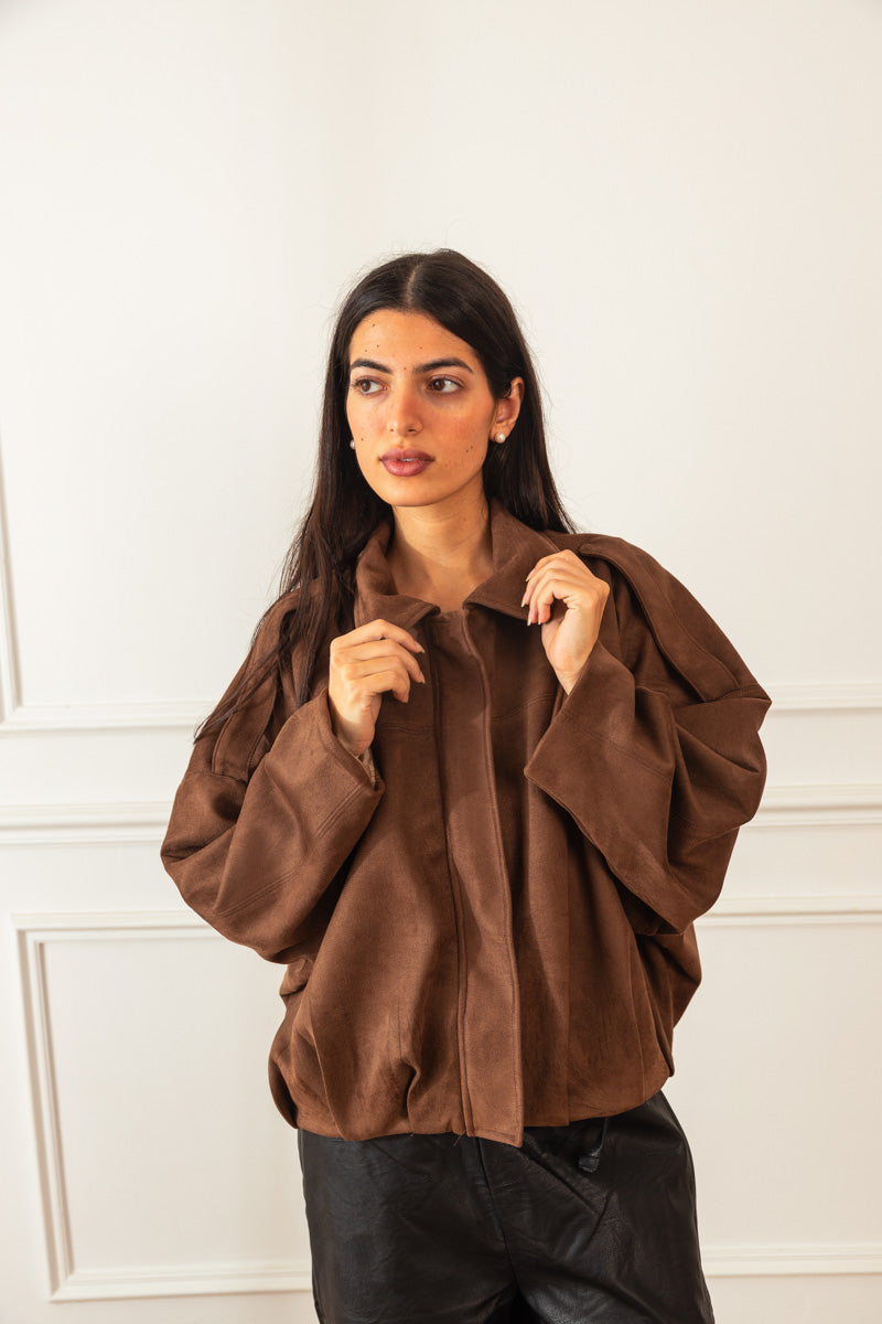 Drape Suede Brown Jacket