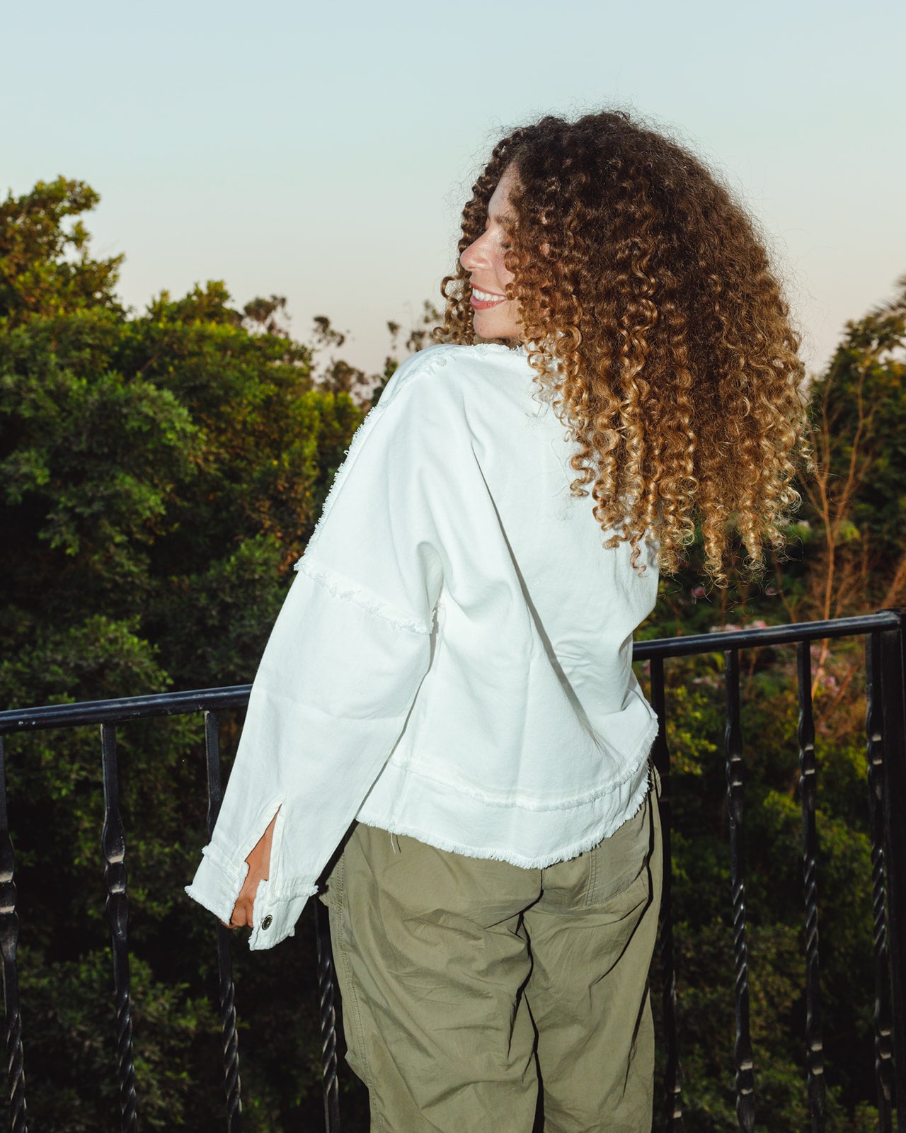 White Fringy Cropped Jacket