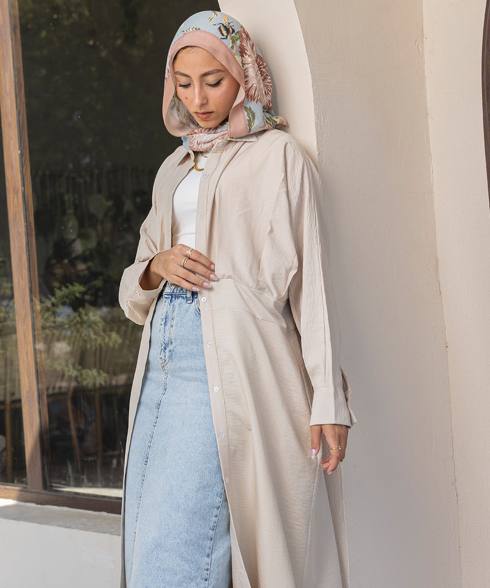 Beige Shirt Dress – Juzur Beige Shirt Dress – Juzur