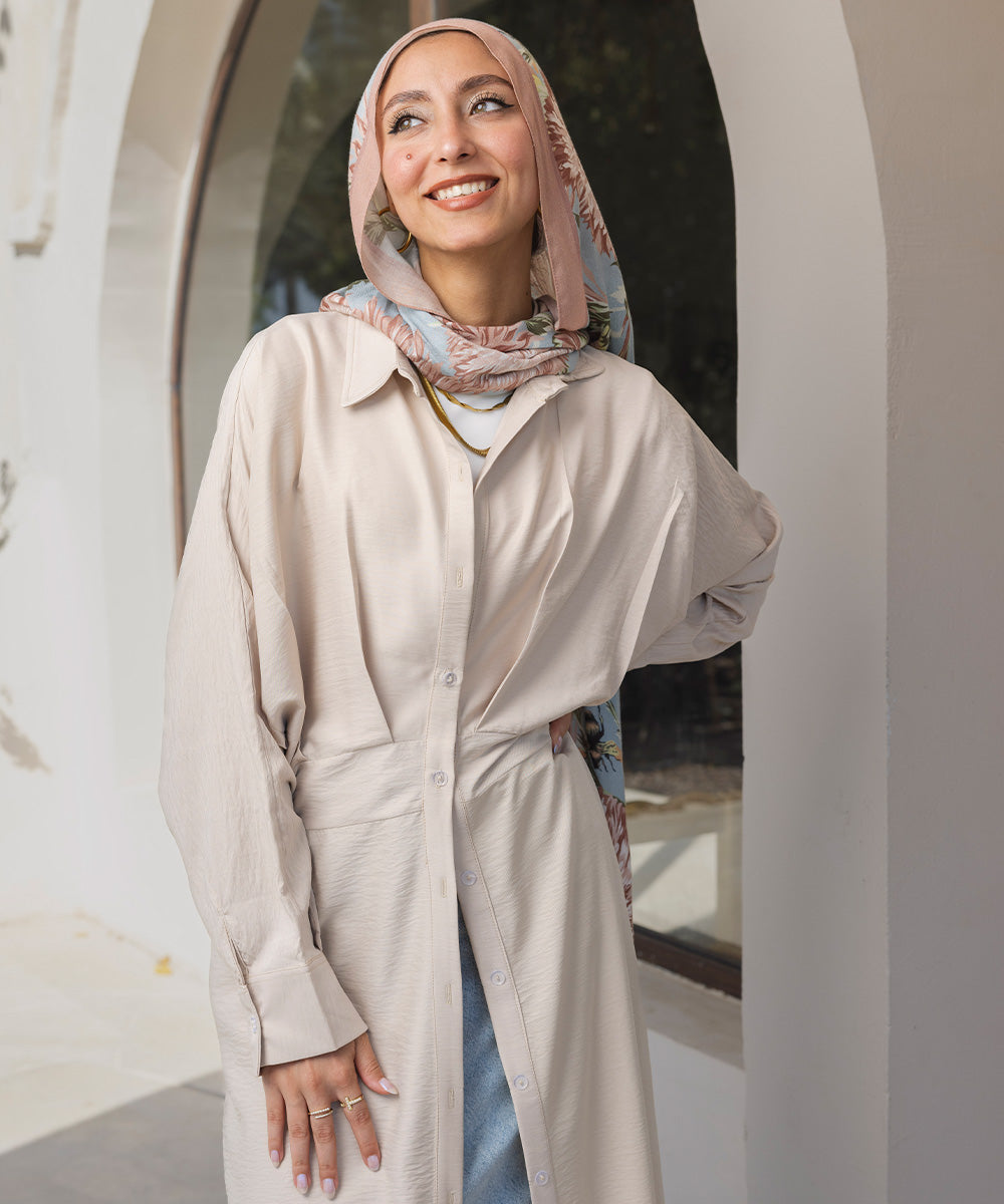 Beige Shirt Dress – Juzur Beige Shirt Dress – Juzur