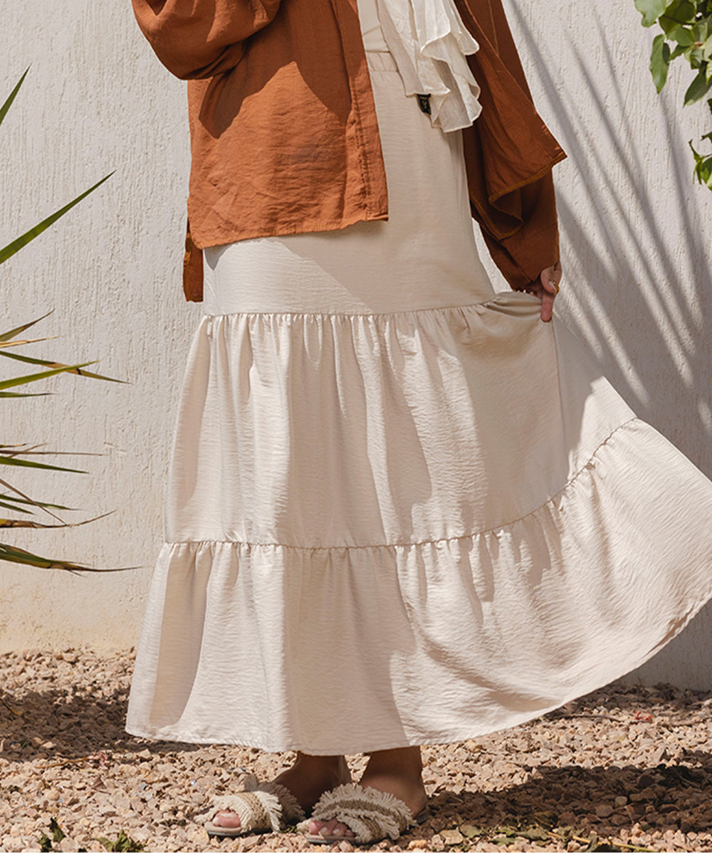 Beige Ruffle Skirt